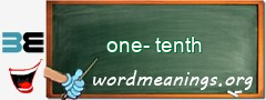 WordMeaning blackboard for one-tenth